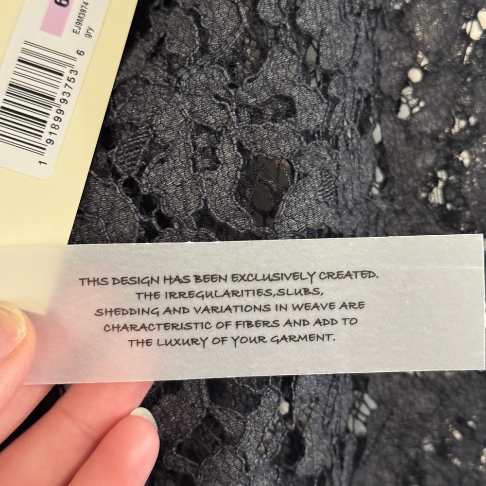 NWT Eliza J Charcoal Gray Lace Fit & Flare Dress Size 6 Sold at Nordstrom - Picture 8 of 16
